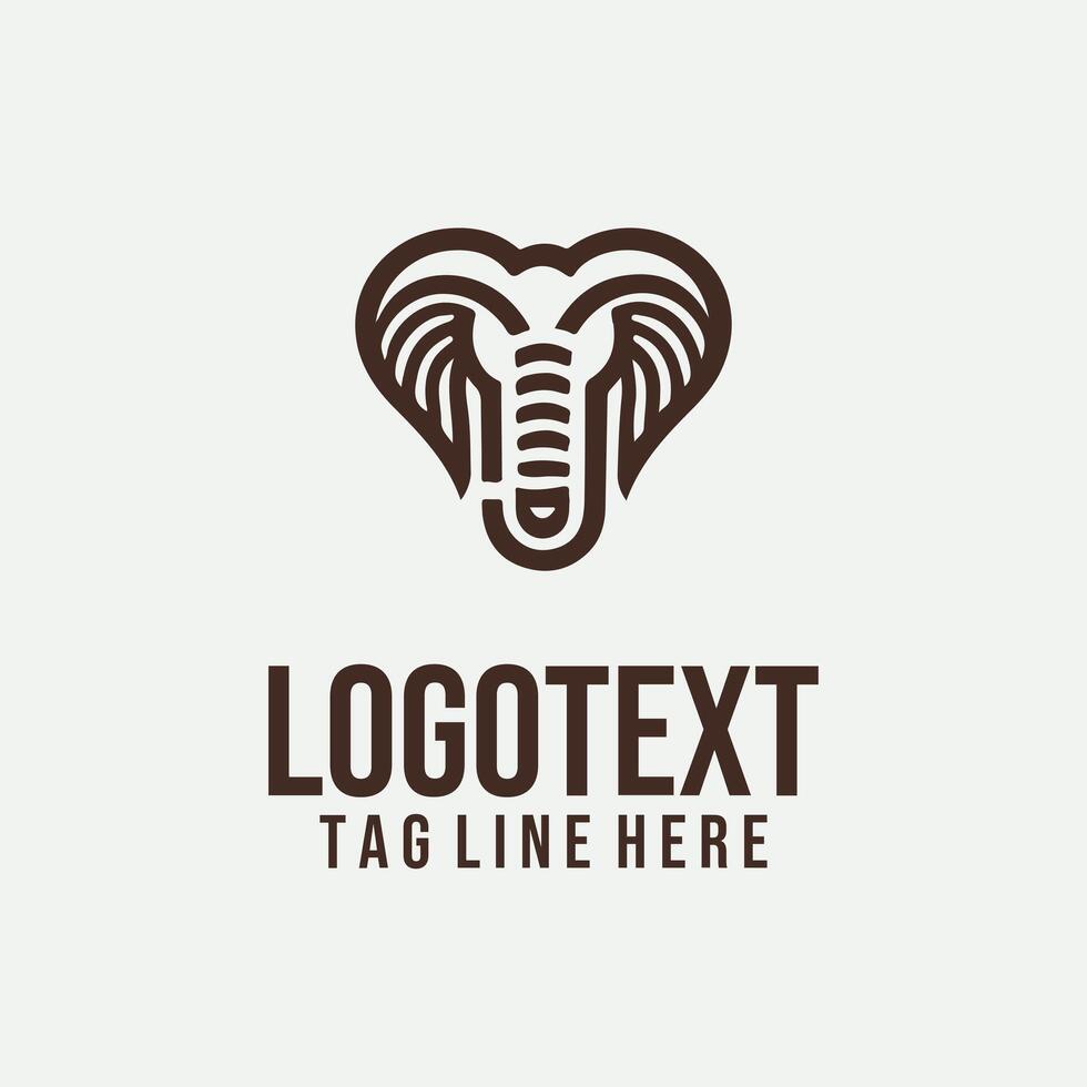 An elephant head logo design vector