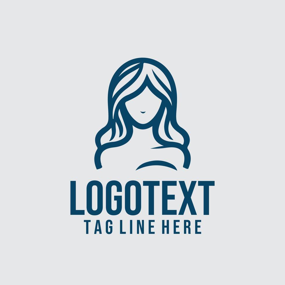 A woman's head logo design vector