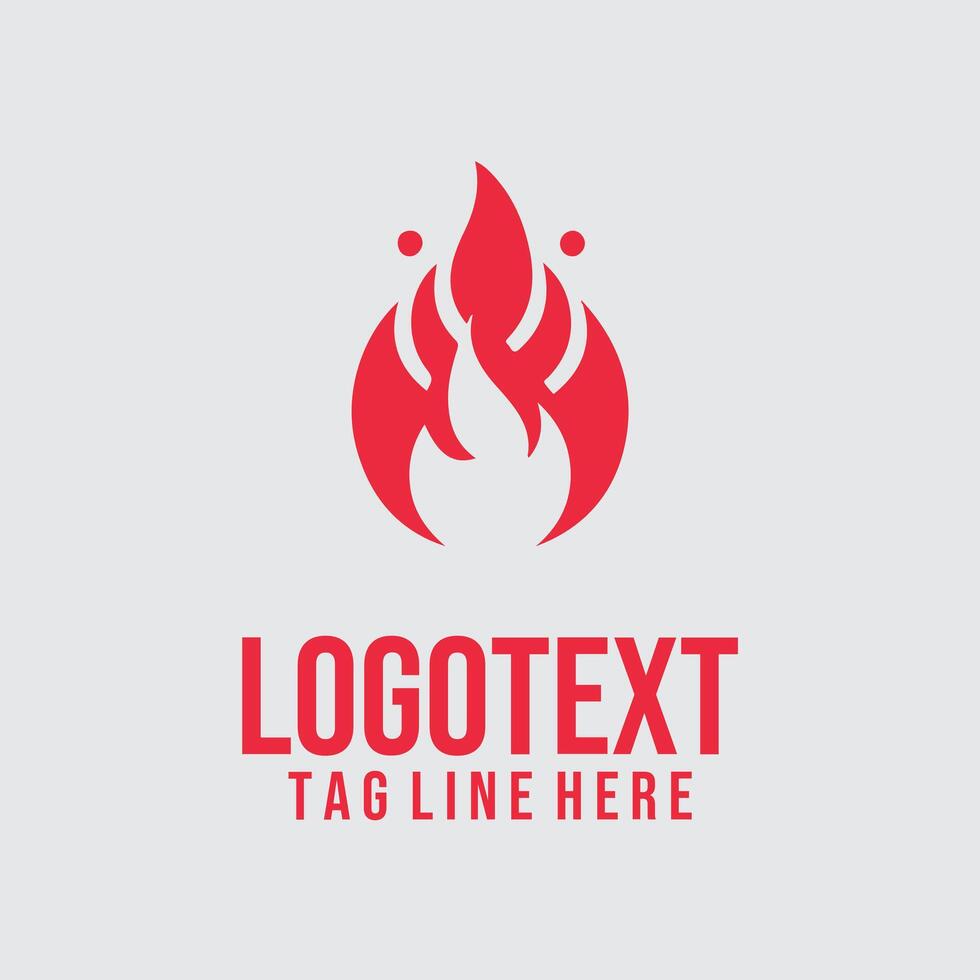 A red fire logo with a white background vector