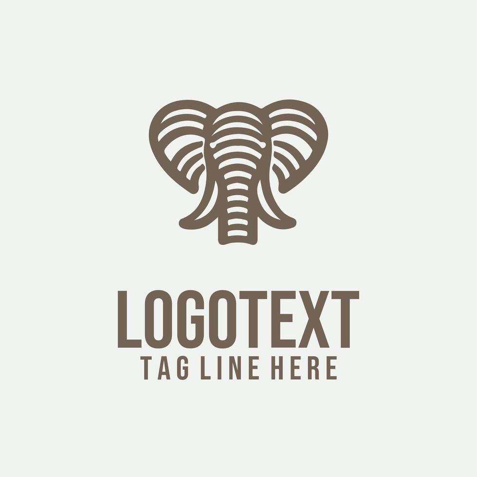 An elephant head logo design vector