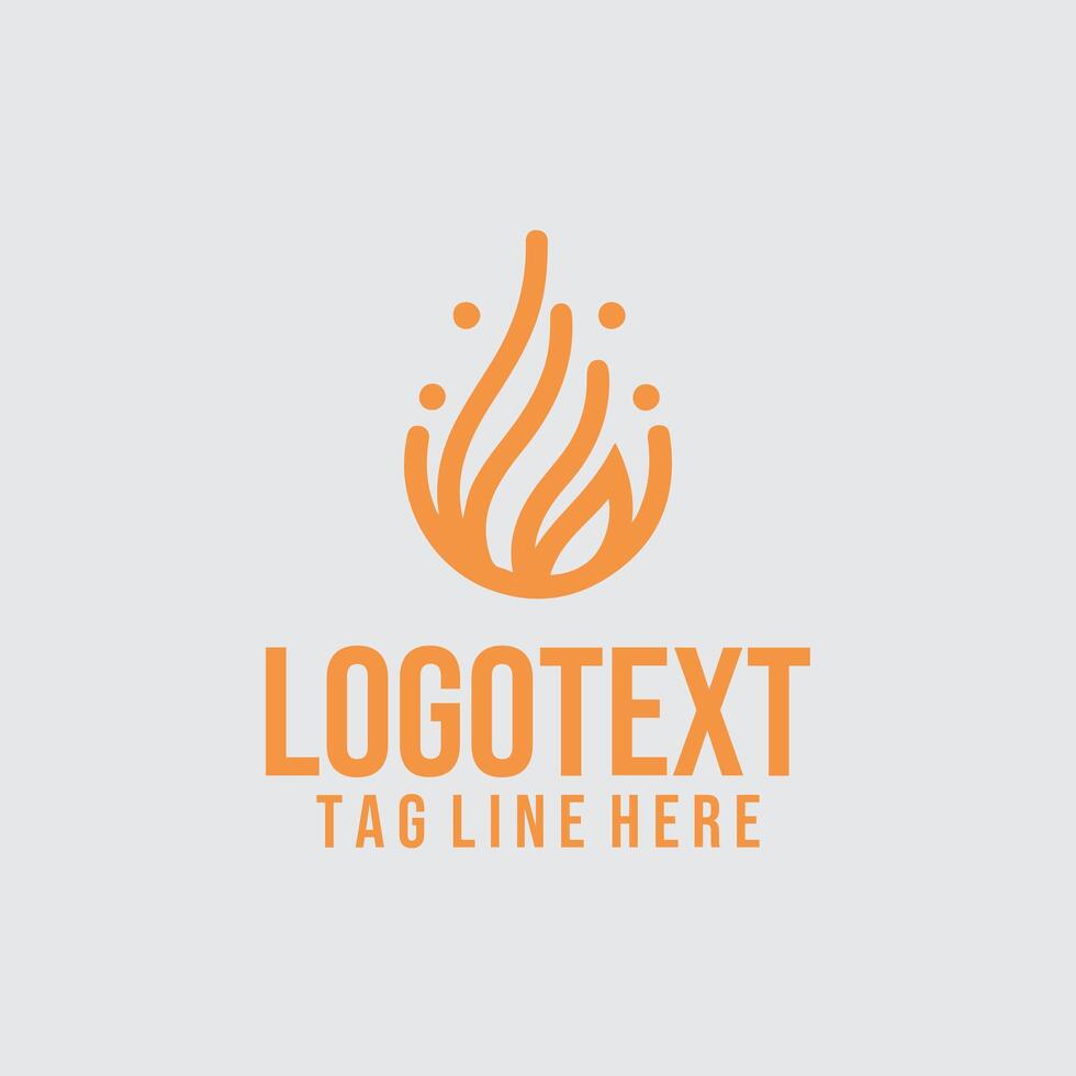 A logo design for a business with orange flames vector
