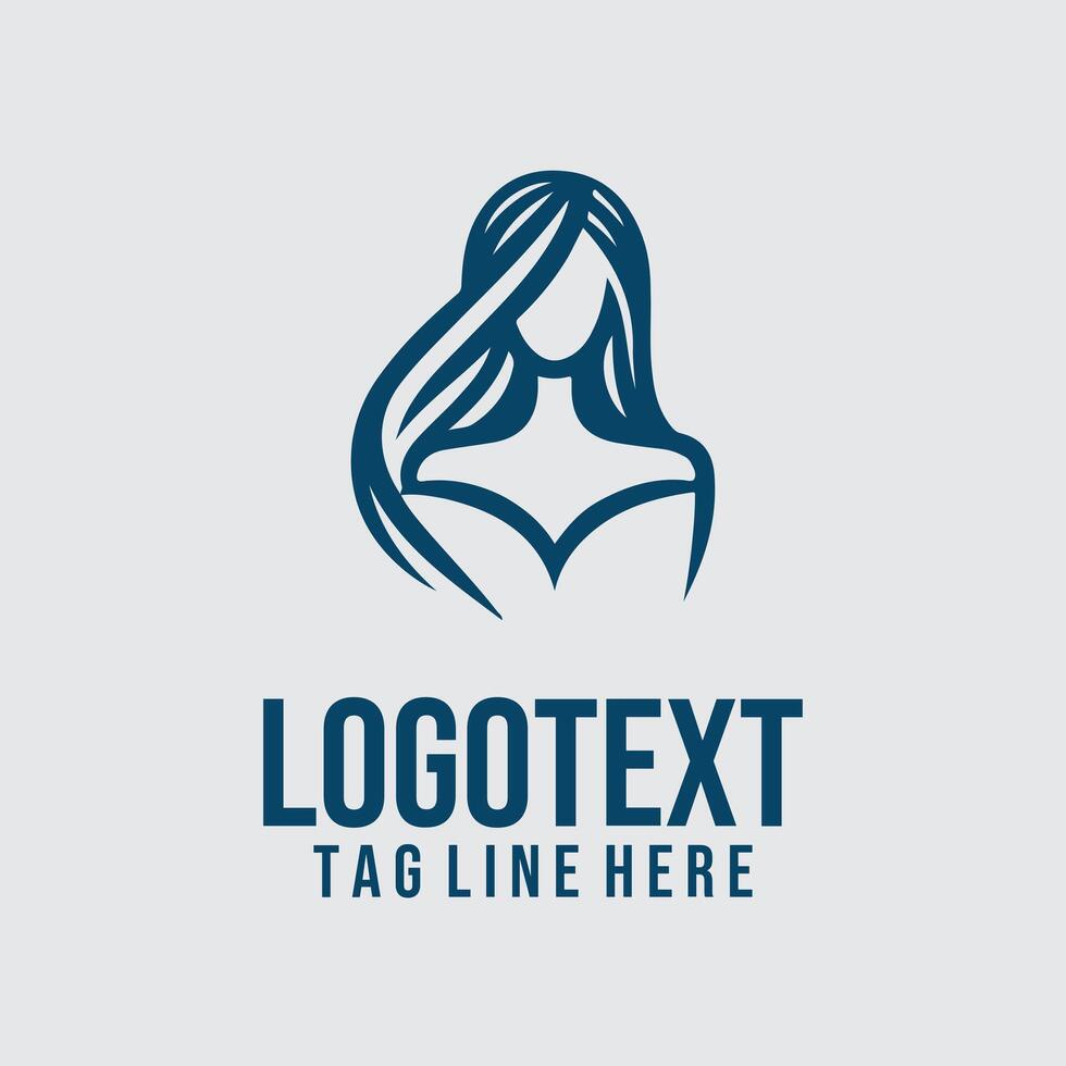 A woman's head logo design vector