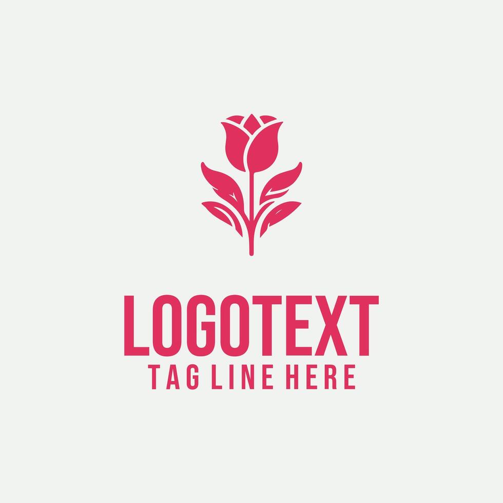 A pink flower logo design vector