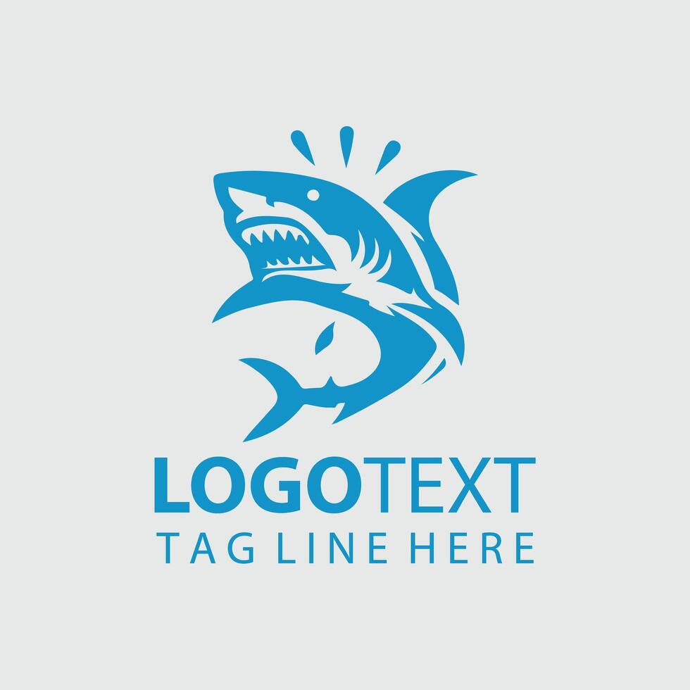 Blue shark logo design vector