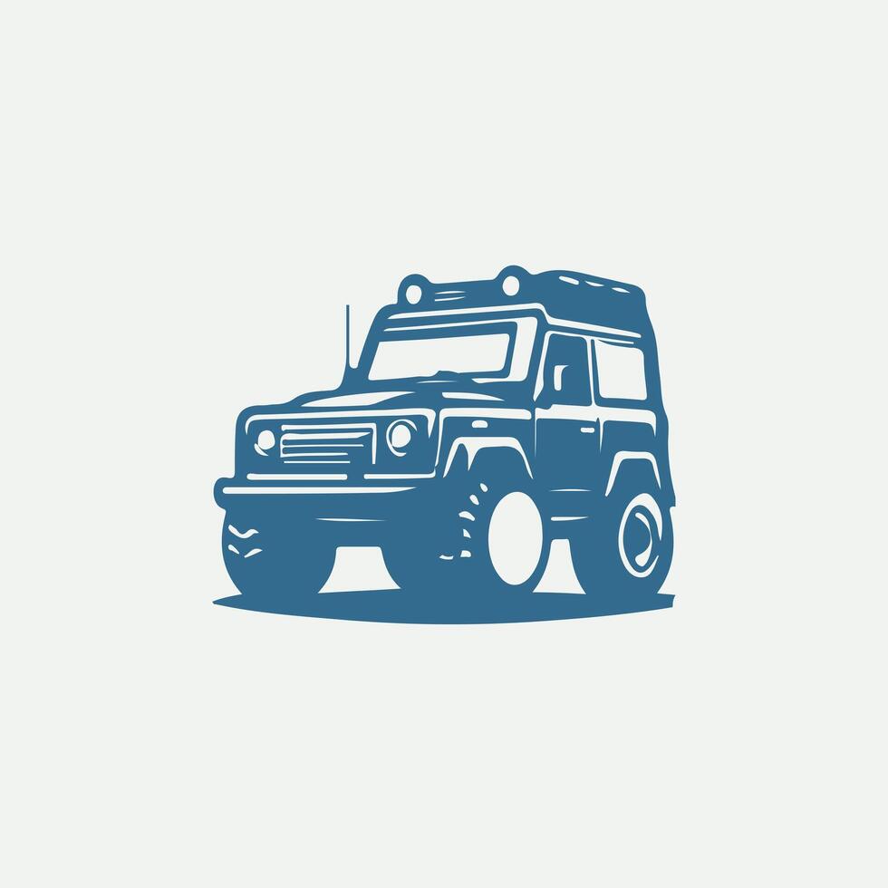 A blue vehicle icon on a white background vector