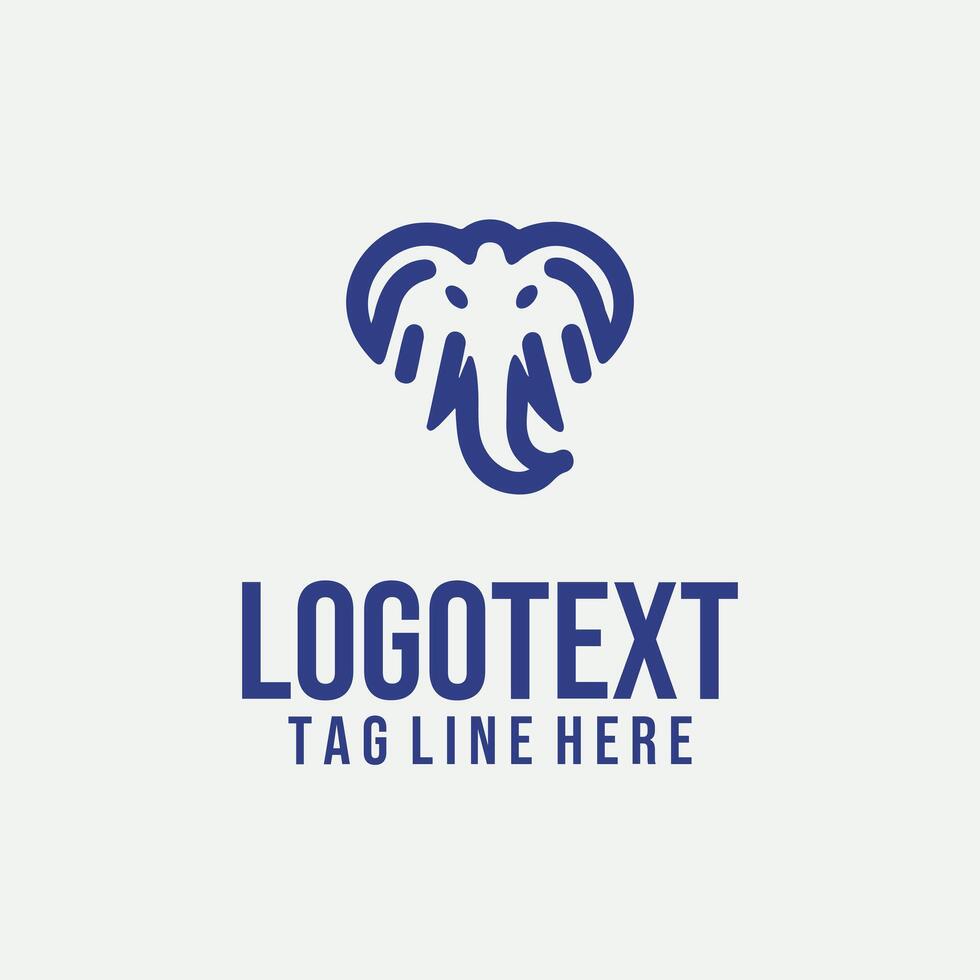 An elephant head logo design vector