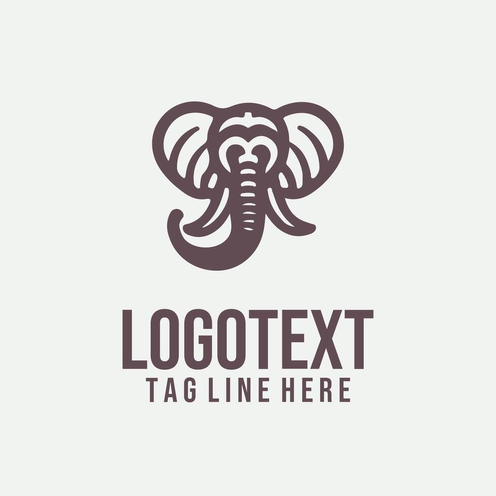 An elephant head logo design vector