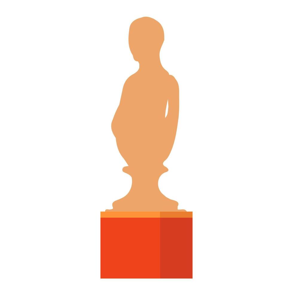 Sculpture at museum exhibition in flat design. Classic statue at gallery. illustration isolated. vector