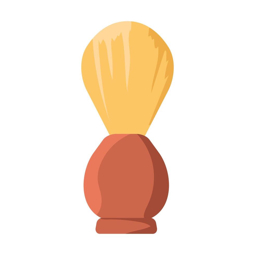 Barber brush for foam shaving in flat design. Hairdresser tool for beard care. illustration isolated. vector