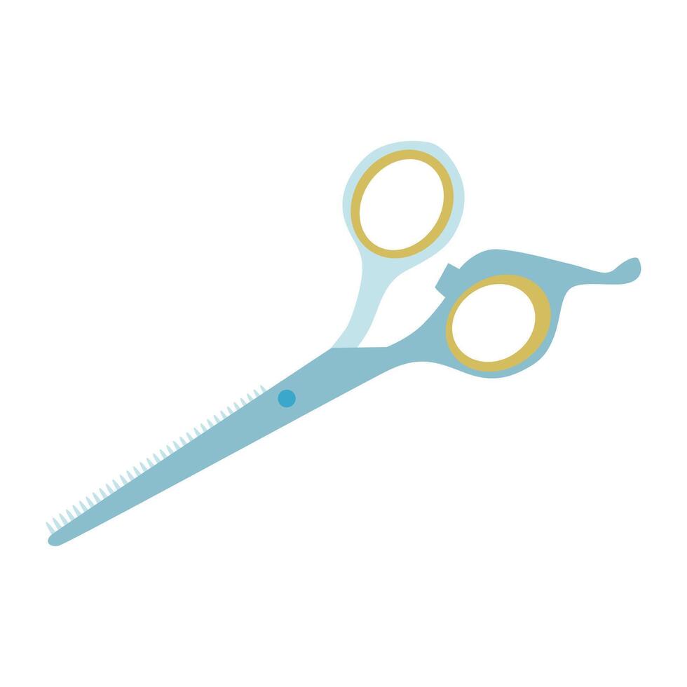 Hairdresser scissors in flat design. Professional barber accessory. illustration isolated. vector