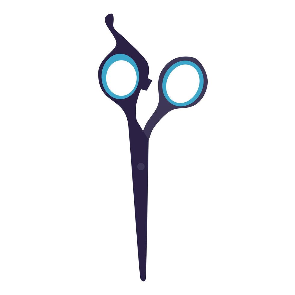 Barber scissors for cut in flat design. Professional hairdresser accessory. illustration isolated. vector
