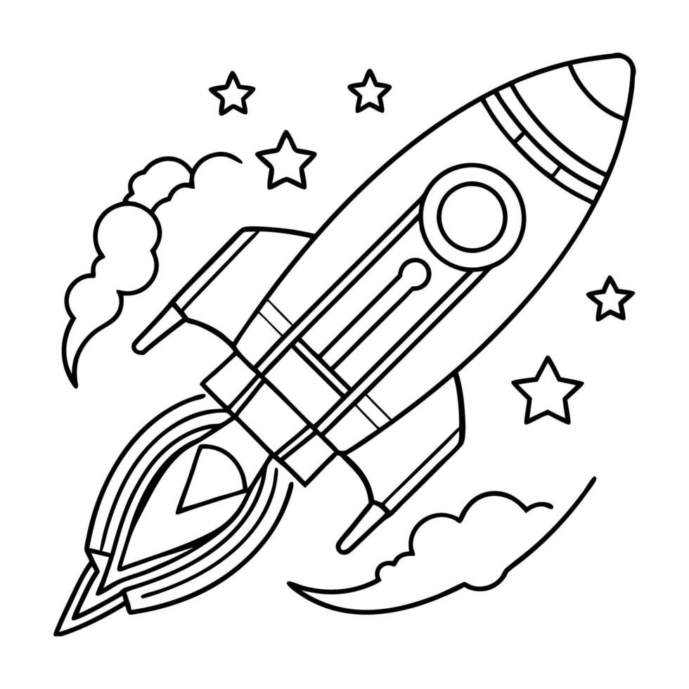 a beautiful plane outline for coloring book for kids vector