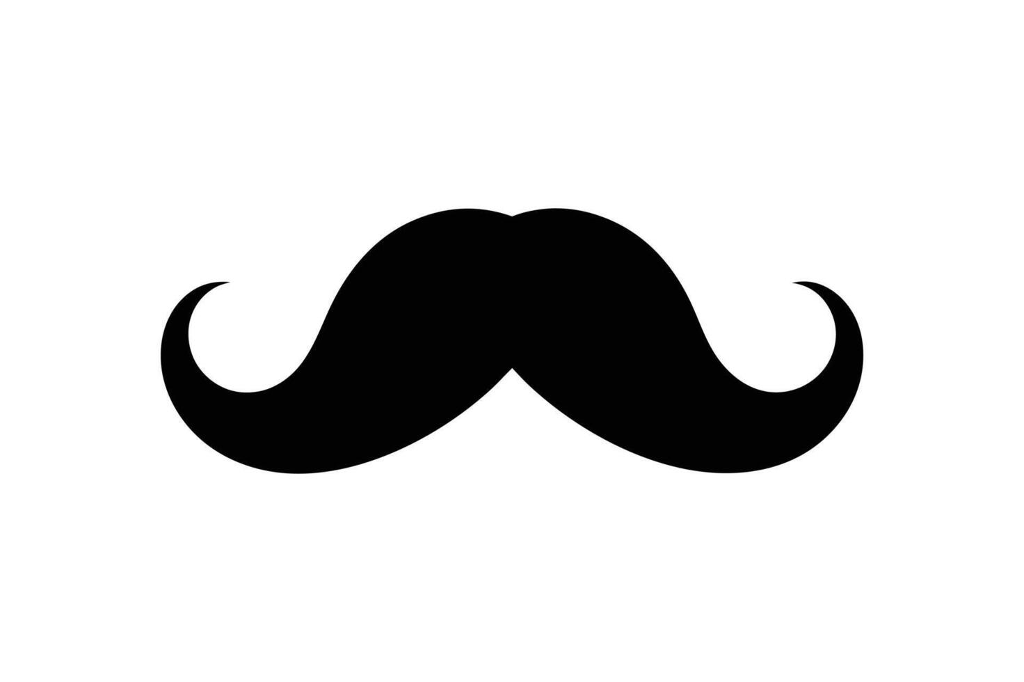 Stylish black mustache , perfect for clipart, cartoons, and line art designs vector