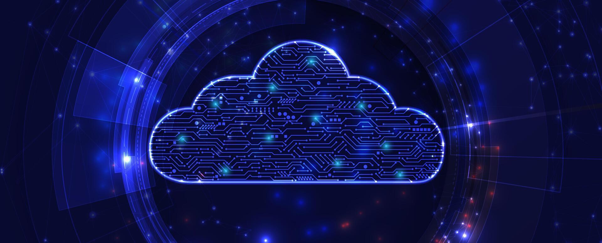 Cloud technology reshaping the digital world vector