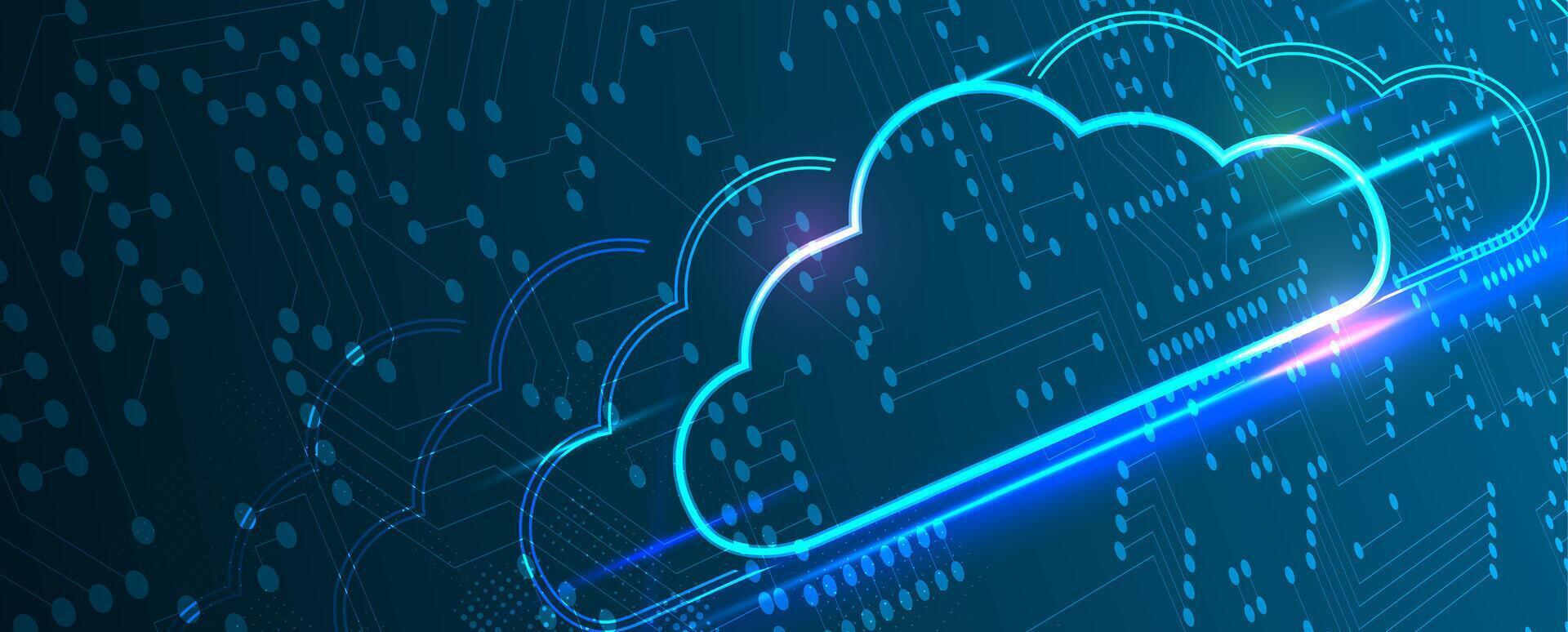 Cloud technology revolutionizing data management and security vector