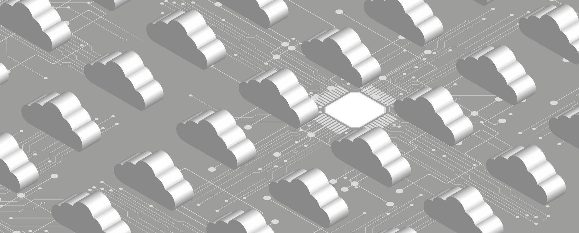 The evolving art of abstract cloud computing technology vector