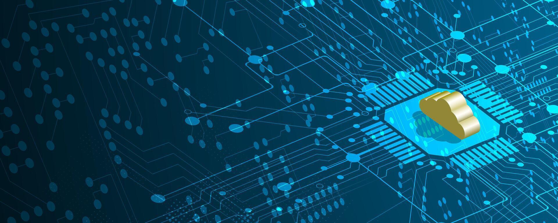 Exploring the synergy between cloud infrastructure and artificial intelligence solutions vector