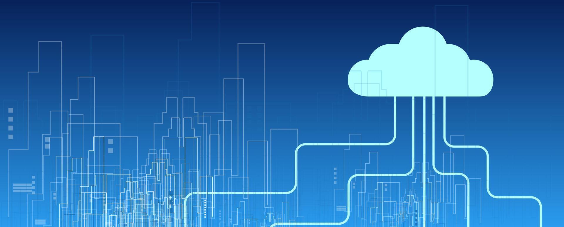 How cloud technology is revolutionizing data storage and business operations vector