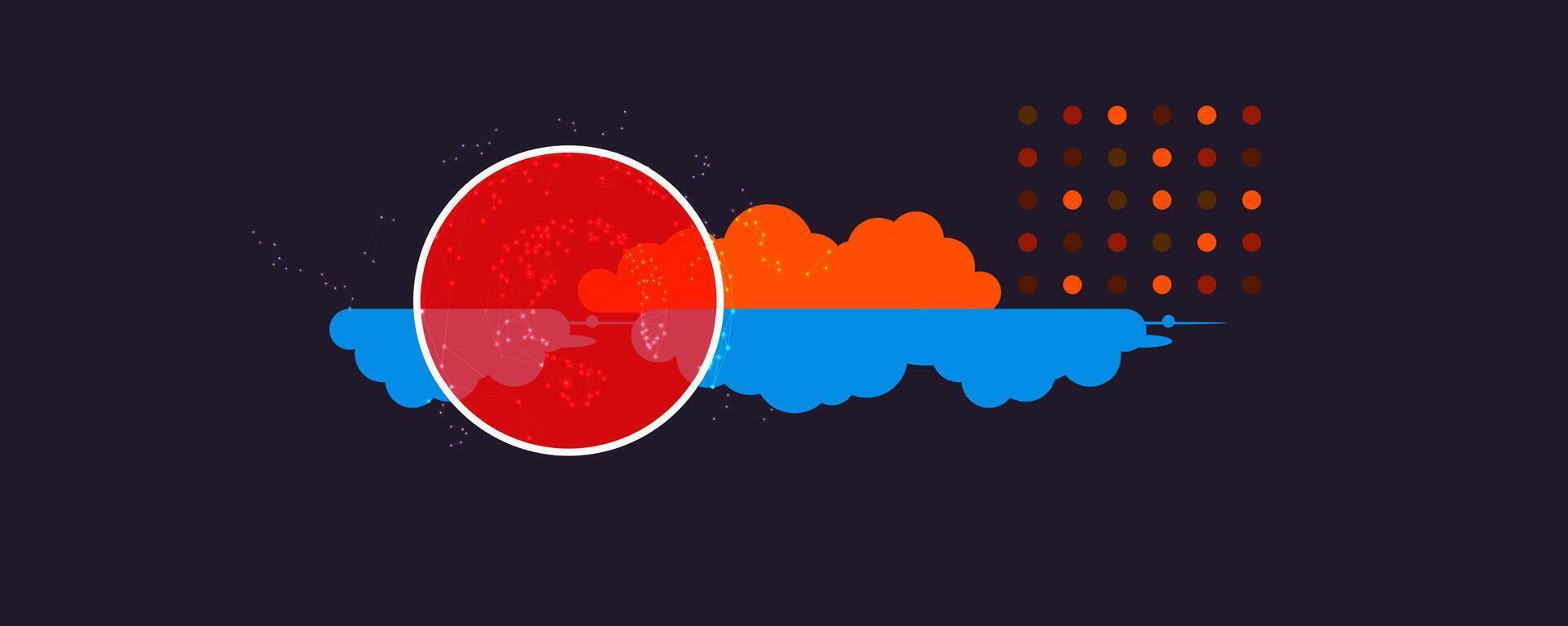 The way businesses operate through cloud computing and digital services vector