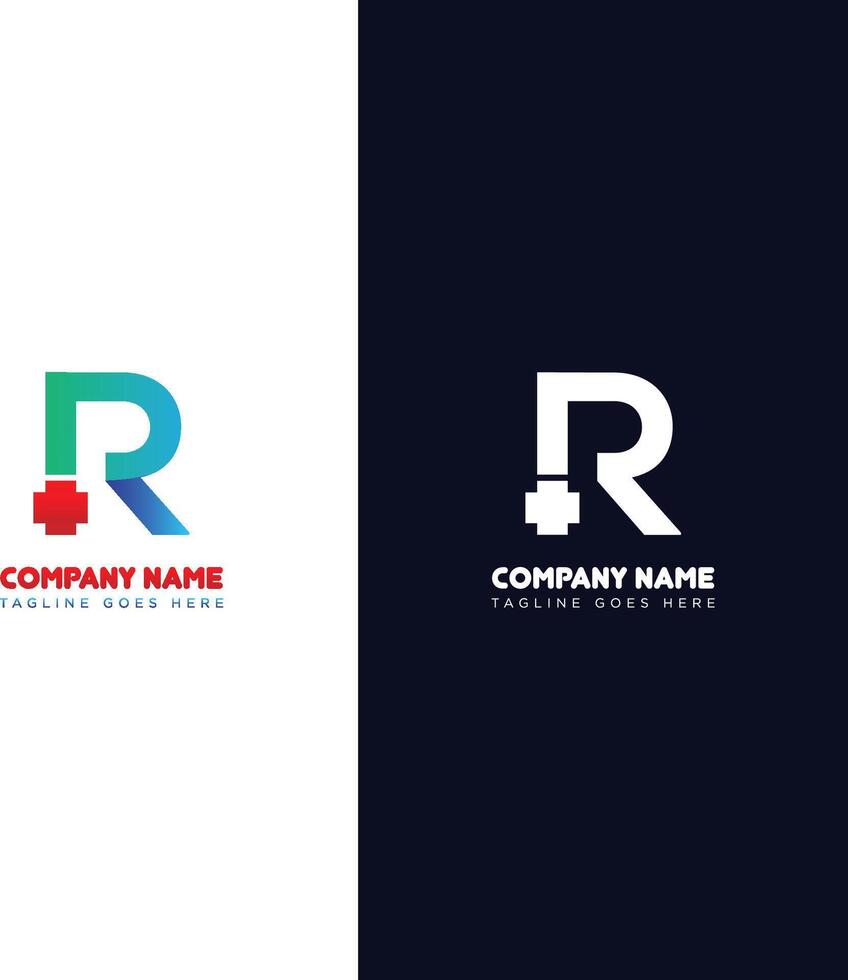Initial Letter R Logo Design, R Letter Logo, Technology Company concept and Idea R logo vector