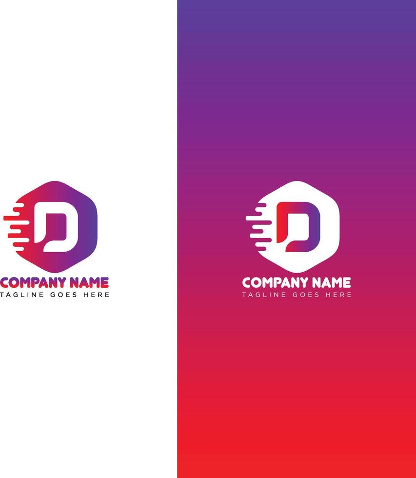 Initial letter D logo design idea vector