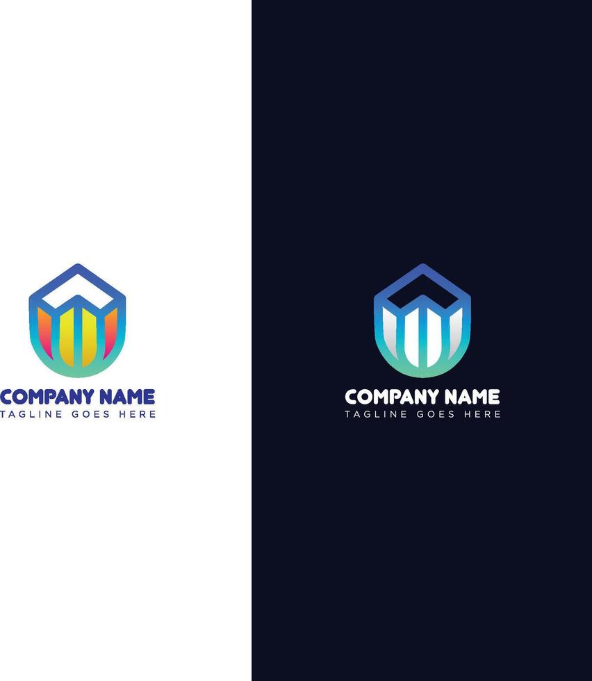 shield logo design. security technology icon template vector