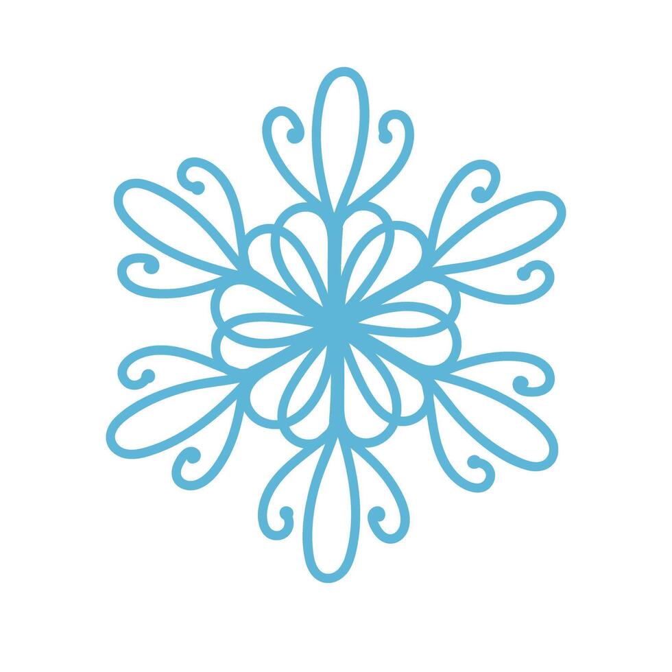 snowflakes in doodle style for winter design. illustration. Collection hand drawn snowflakes isolated on whit background. Snowflake icon painted. vector