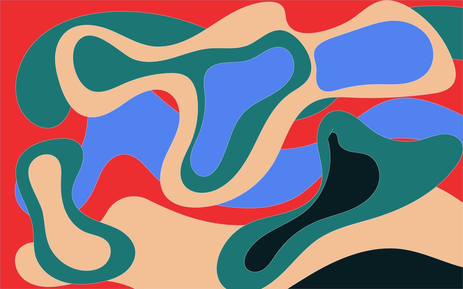 A painting with abstract shapes and colors vector