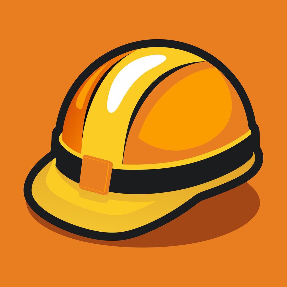 A construction helmet on an orange background vector