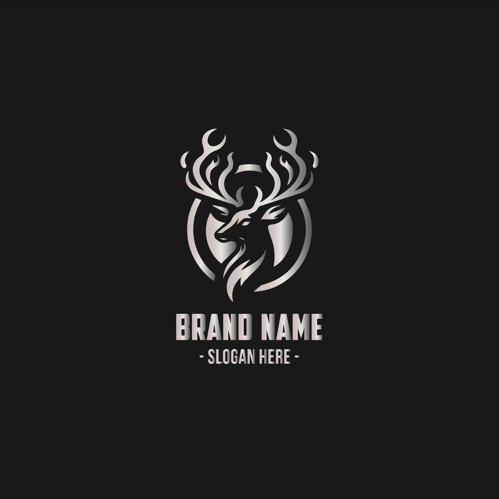 elegant luxury deer logo for company vector