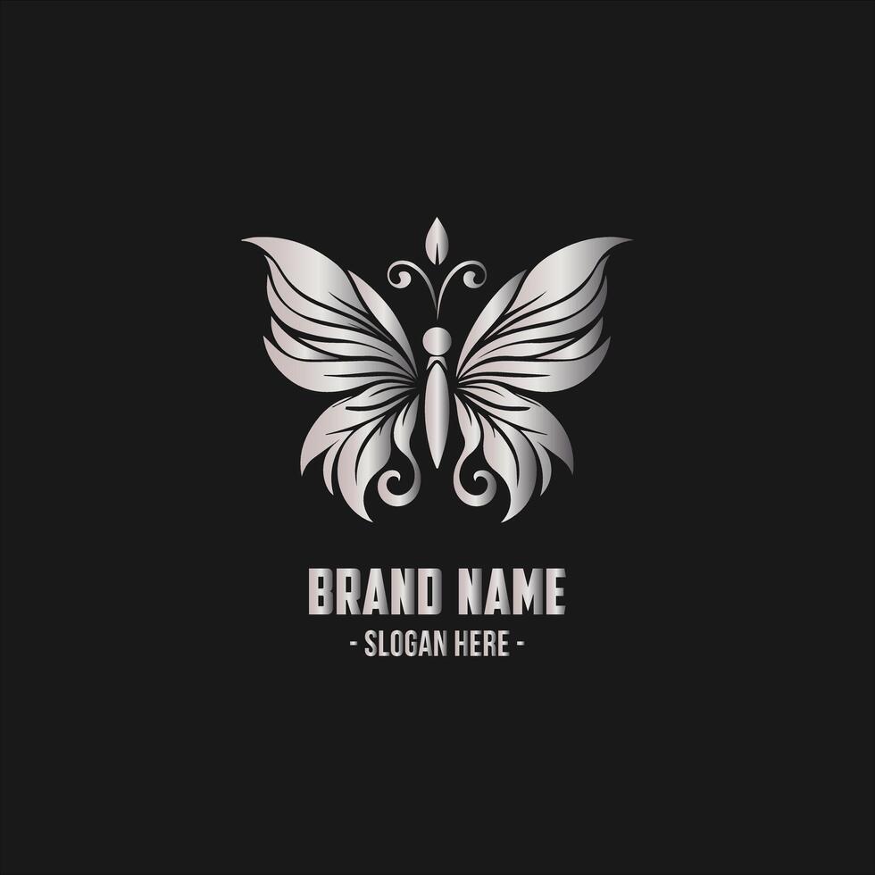 elegant luxury butterfly logo for company vector