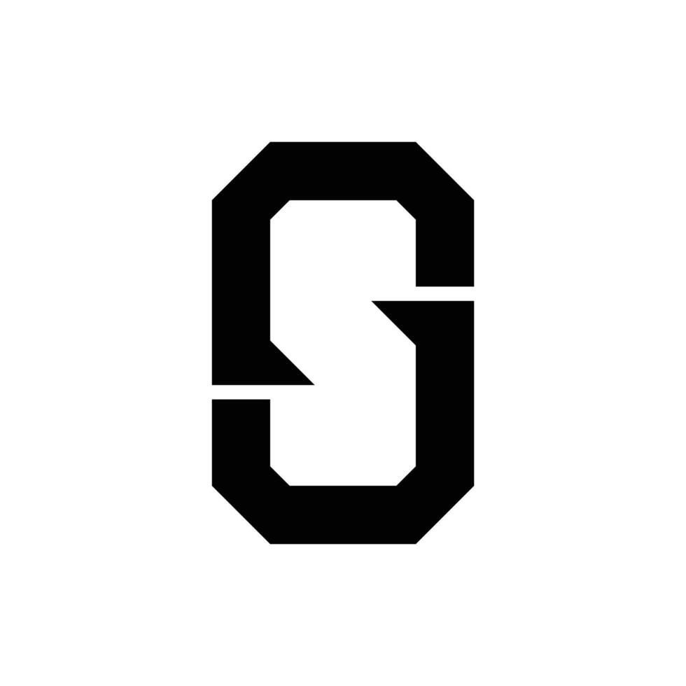 Letter Sg or Gs negative space modern monogram logo vector