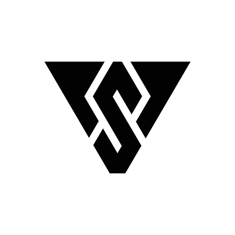 Letter Sv or Vs modern new shape with abstract logo idea vector