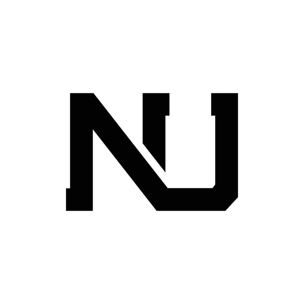 Letter Nu initial line art creative monogram logo design vector