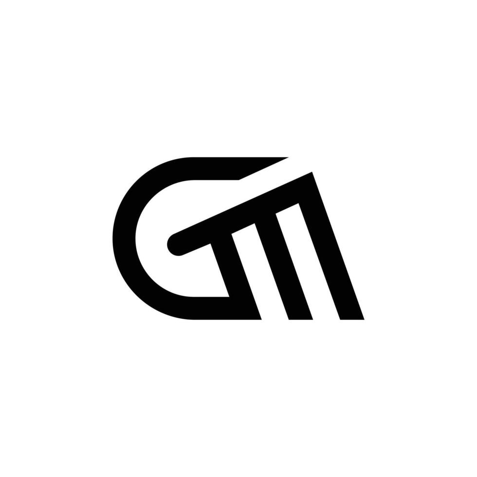 Letter Gm modern shapes alphabet modern unique logo idea vector