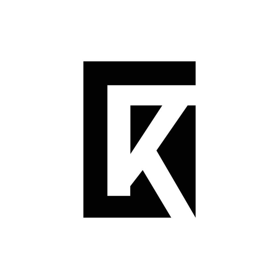 Letter Cr or Rc negative space modern Innovative typography logo vector