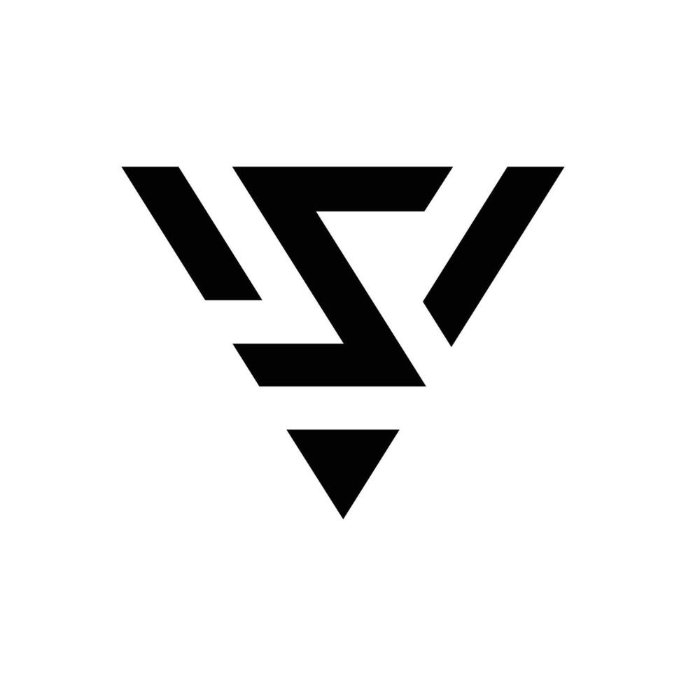 Letter Sv or Vs new modern shape overlap unique logo vector
