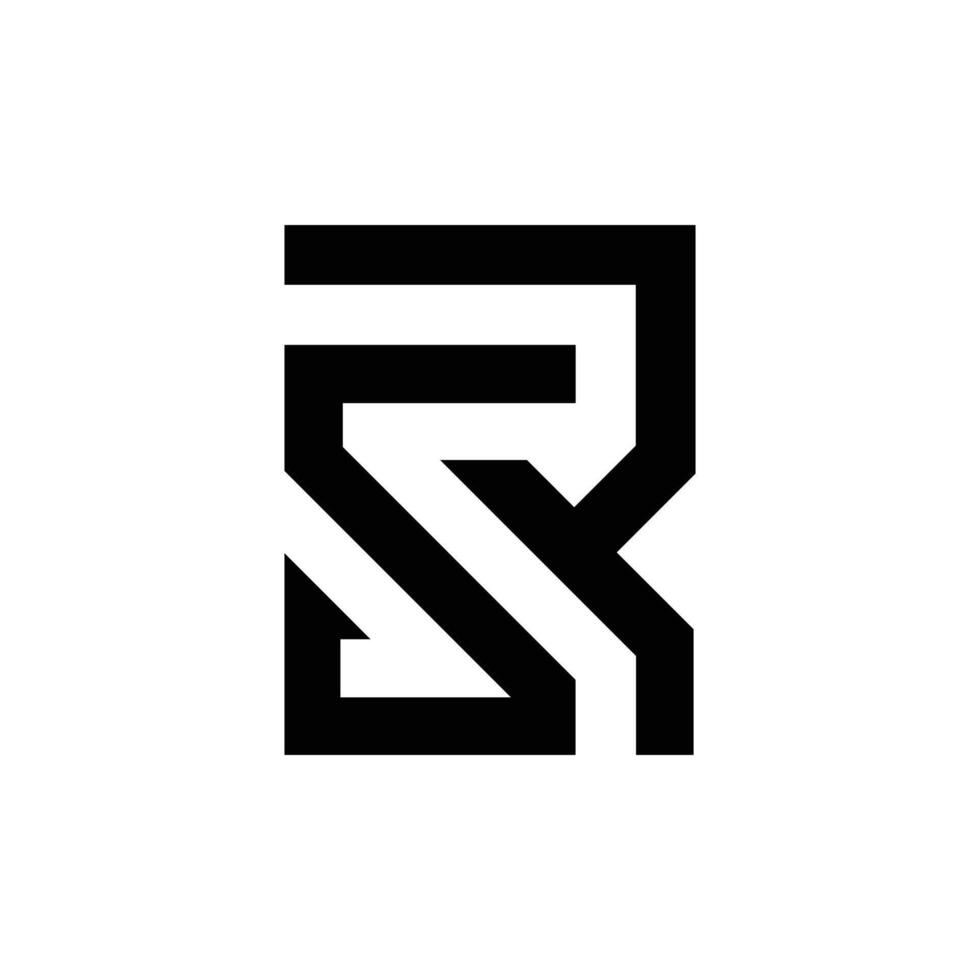 letter Sr rectangle shape modern new unique shape logo vector