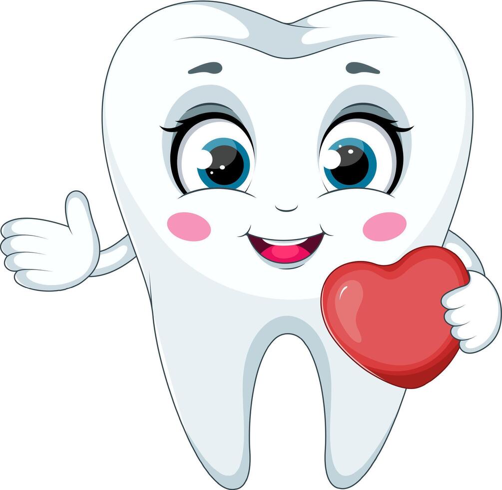 Tooth with Heart vector