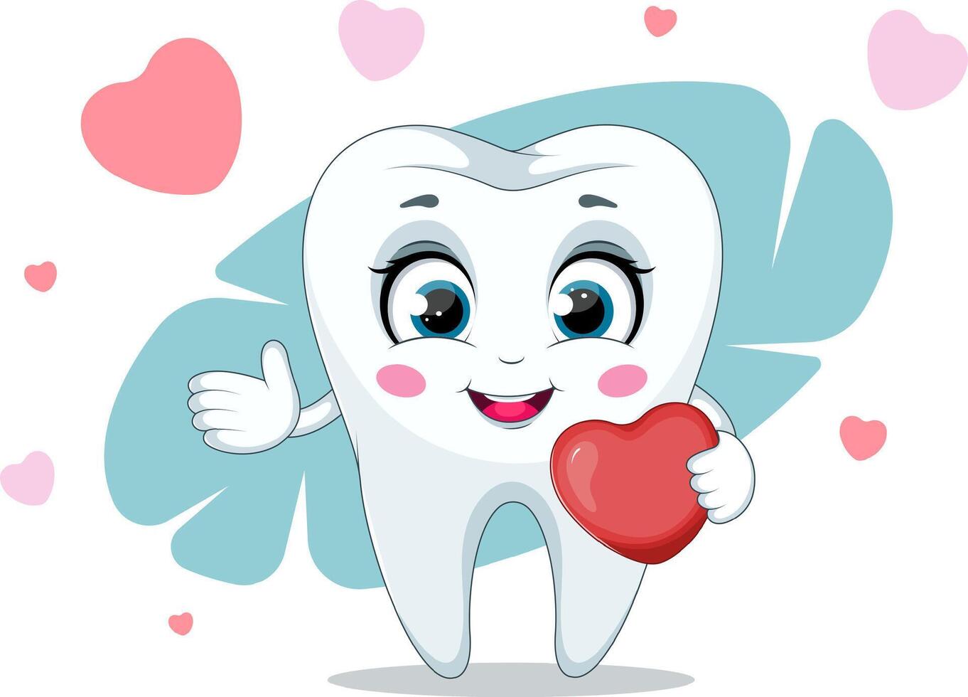 Illustration. Tooth with Heart. Care and Love vector