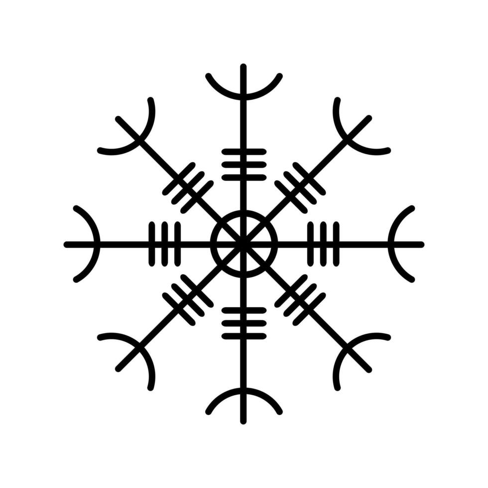 Helm of Awe, Scandinavian, Norse, Viking symbol, Nordic vector