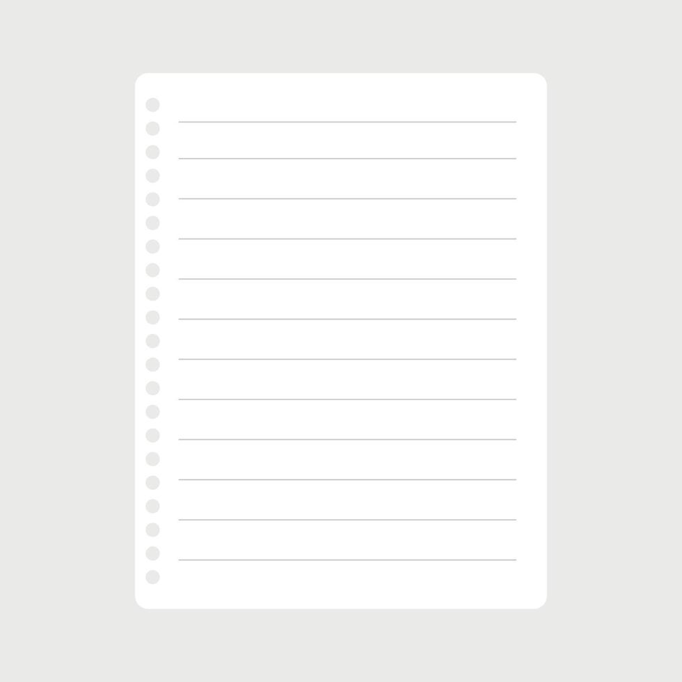 Paper sheet, notebook page vector