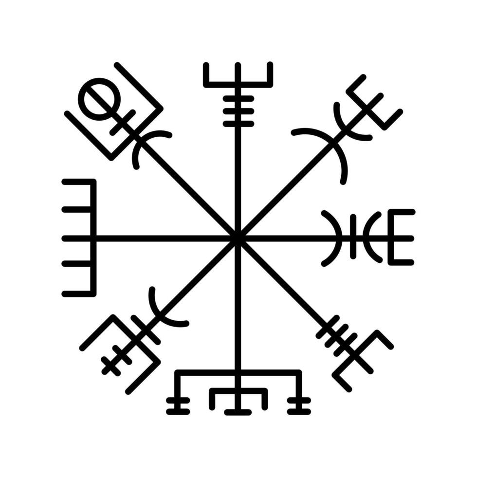The Vegvisir, the Viking compass, Nordic, Norse, Scandinavian symbol vector