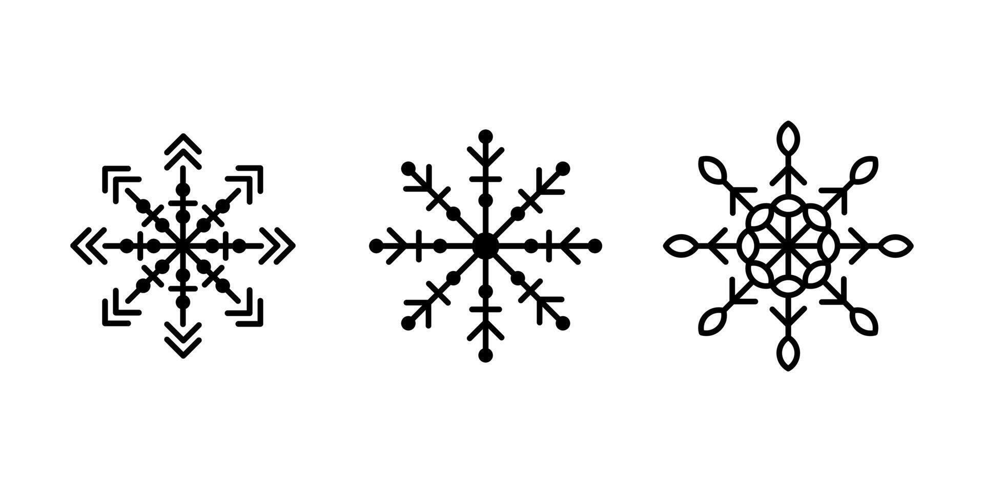Snowflakes set icon vector
