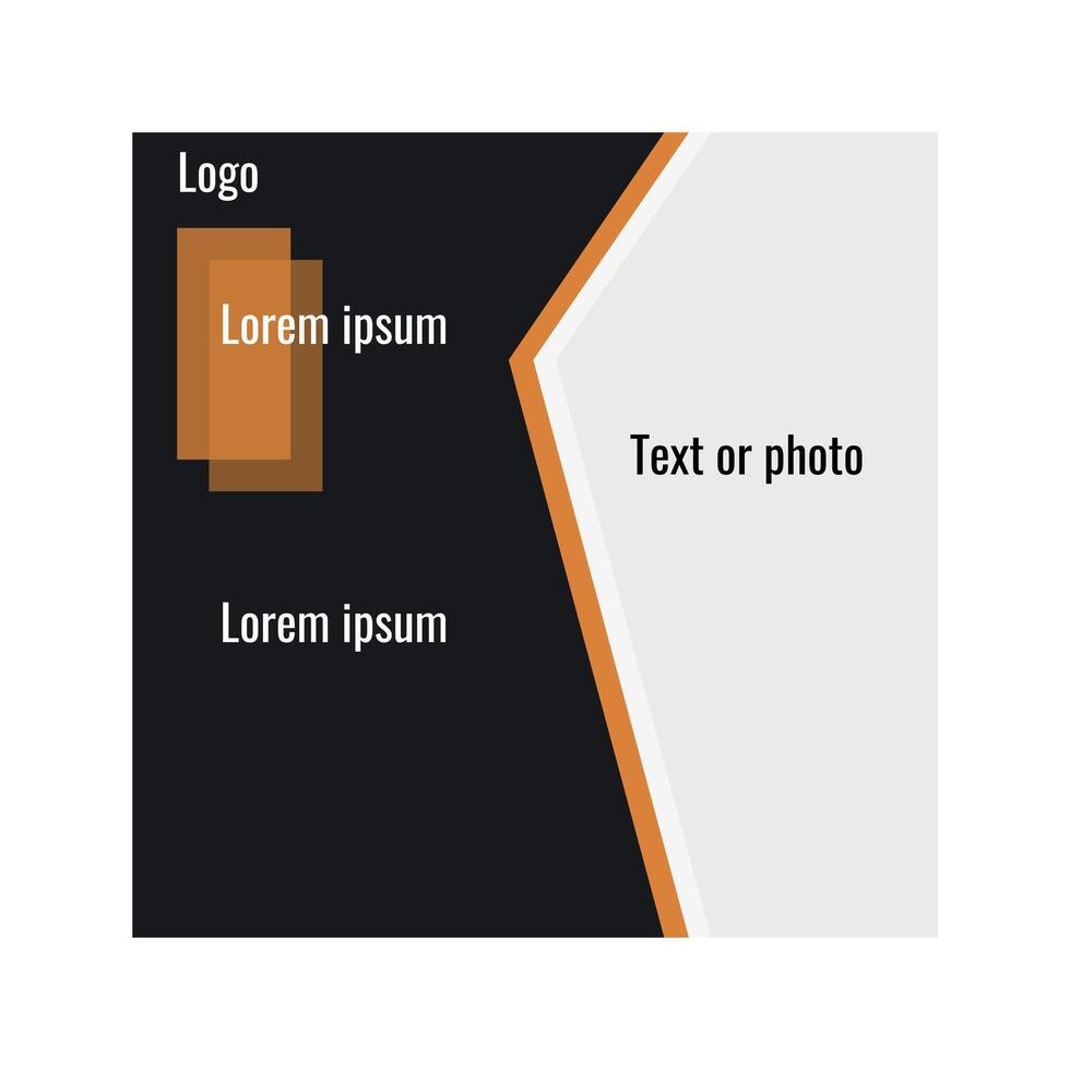 Social media post template, orange and black vector