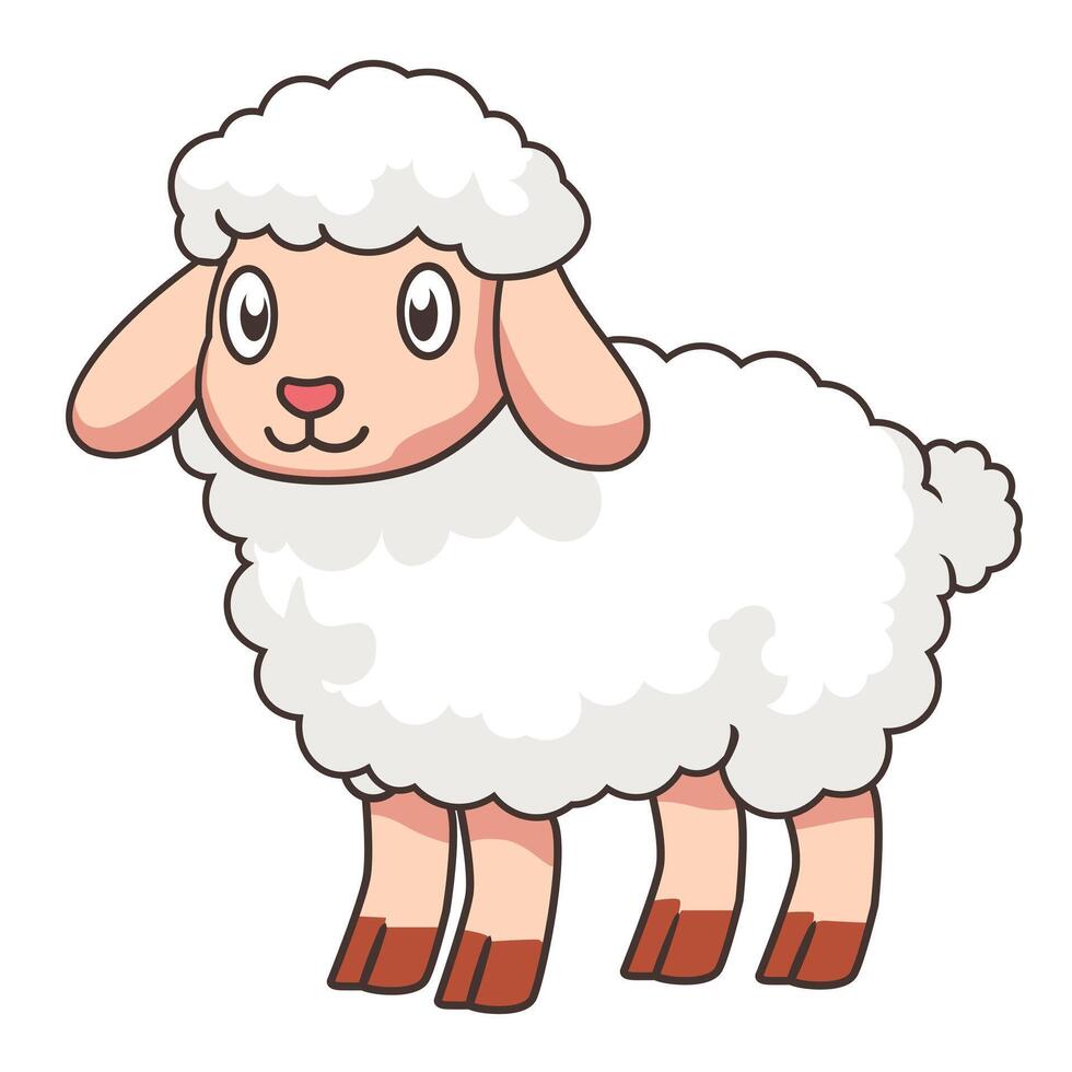 Cute Sheep cartoon clip art vector