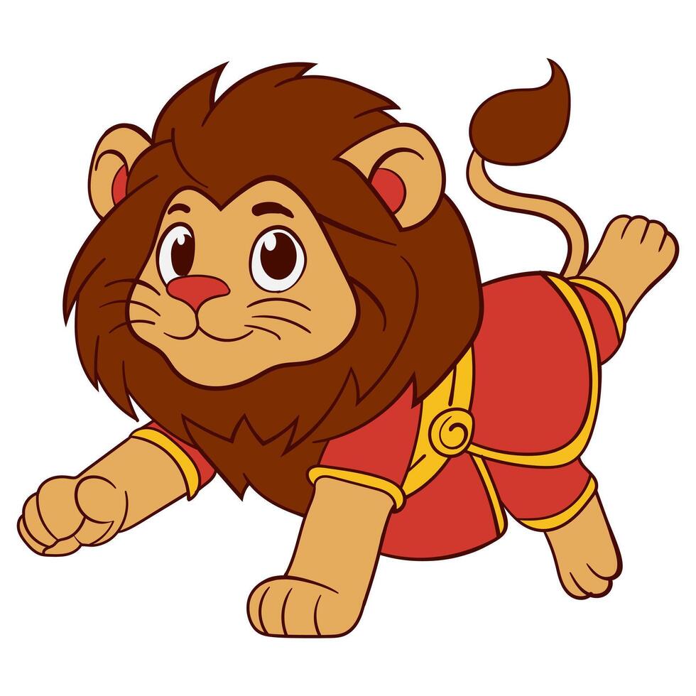 Adorable Lion in Red Robe vector