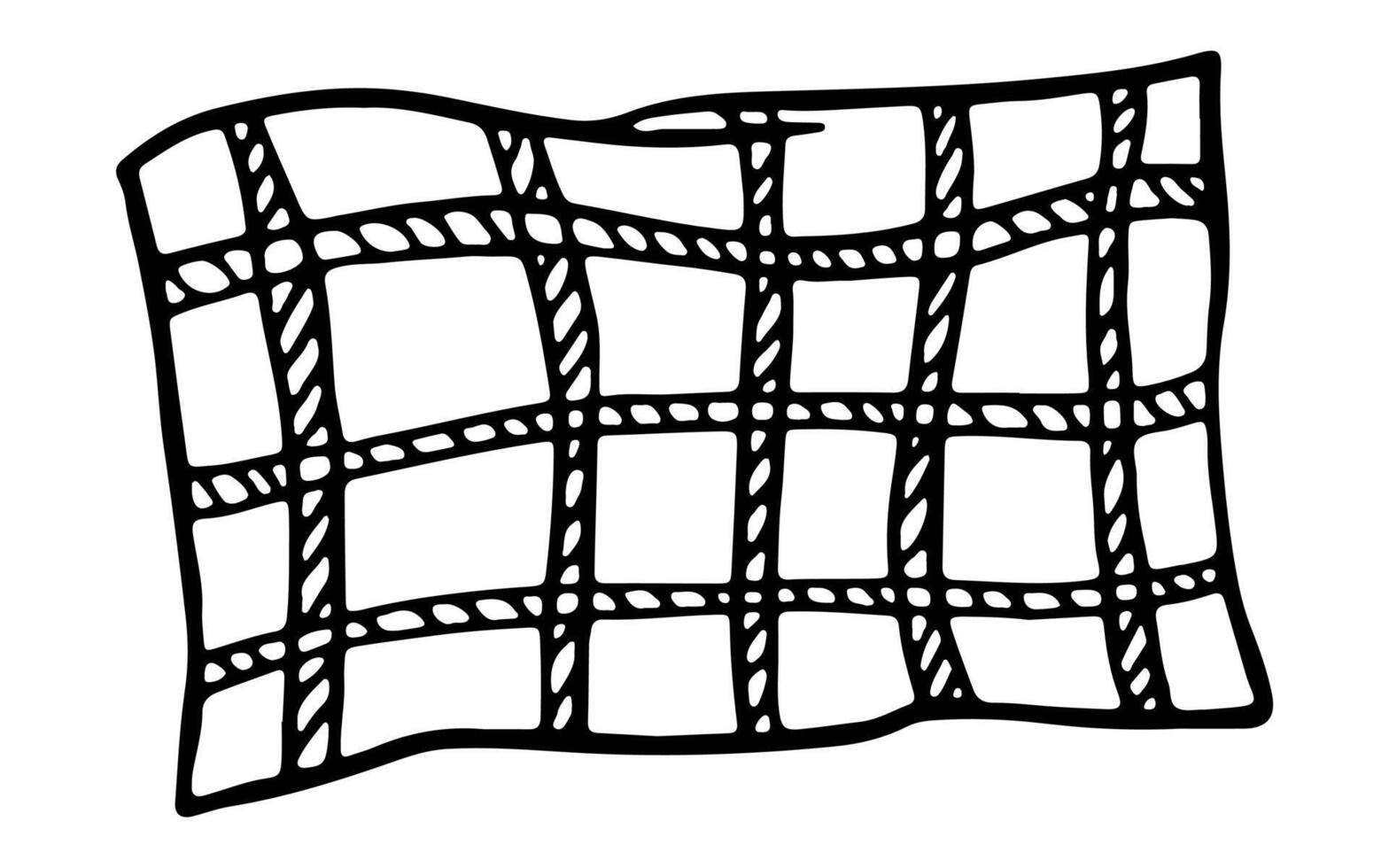 Rectangular decorative cushion. Doodle home bedroom pillow. Interior comfortable element. Throw pillow sketch isolated on white background. Sofa toss pillow sketch. Throw pillow illustration. vector