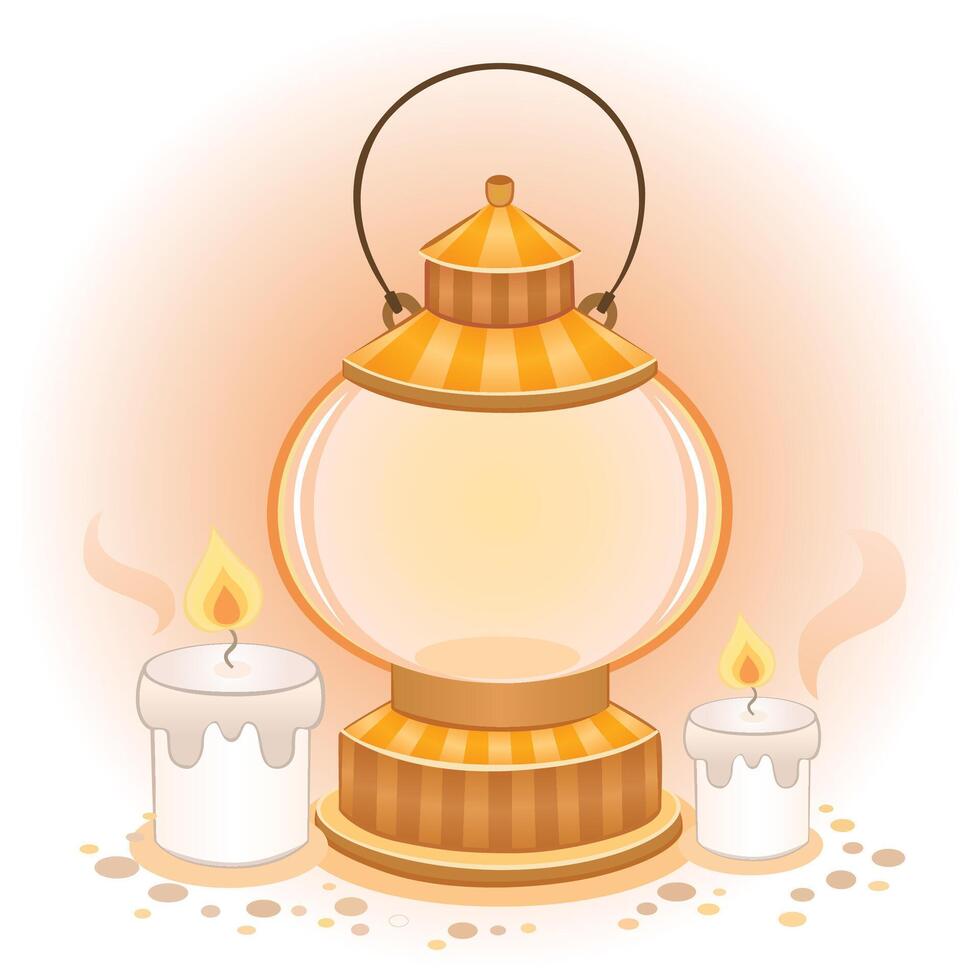 Illustration of Hurricane Lantern and candles vector