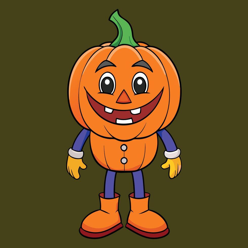 Halloween pumpkin character illustration vector